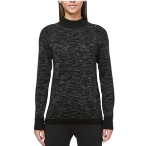 Lululemon Soft Shine Black Metallic Mock Neck Cashlu Sweater Size 6